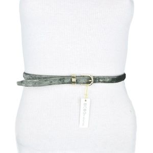 BCBG Grey Shimmering Faux Leather Belt